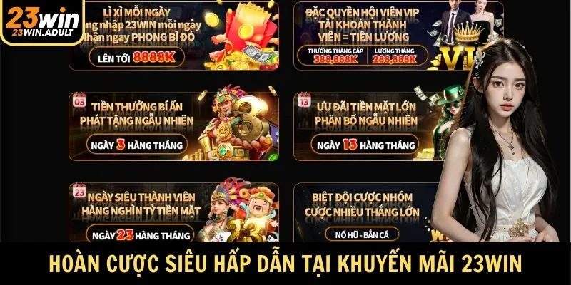 Hoàn cược siêu hấp dẫn tại khuyến mãi 23Win